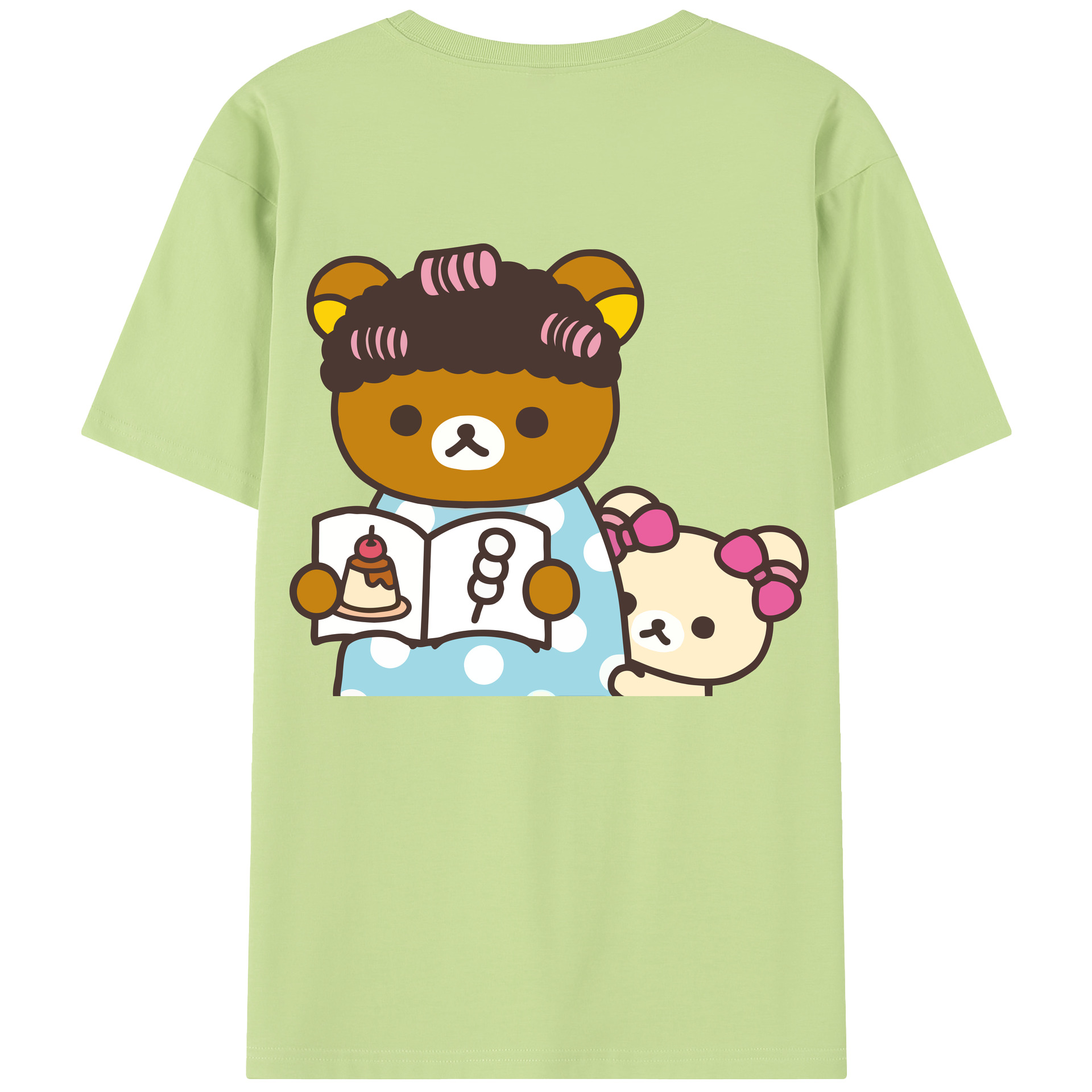 （画像用） リラックマ リラックマ キイロイトリ Rilakkuma Korilakkuma Kiiroitori 綿100％半袖Tシャツ（背面プリント）